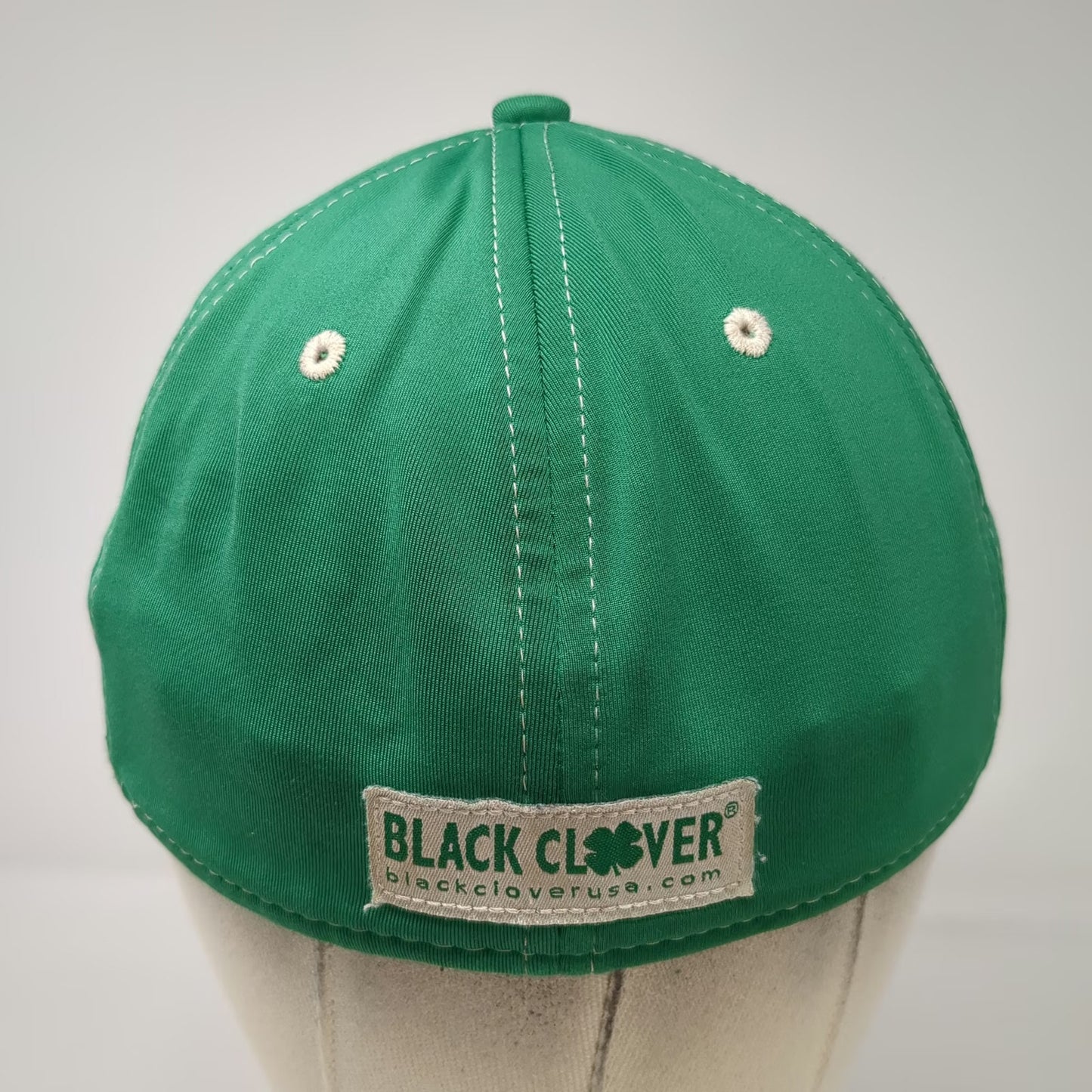 Black Clover Baseball Cap Green M Live Lucky Four Leaf Clover Stretch Fit Hat