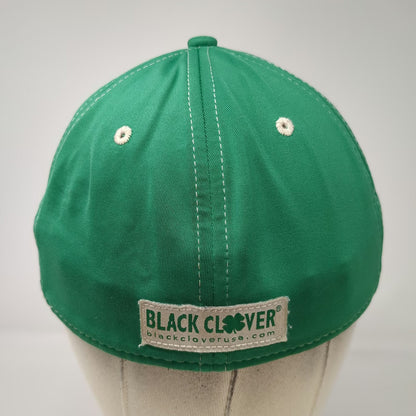 Black Clover Baseball Cap Green M Live Lucky Four Leaf Clover Stretch Fit Hat