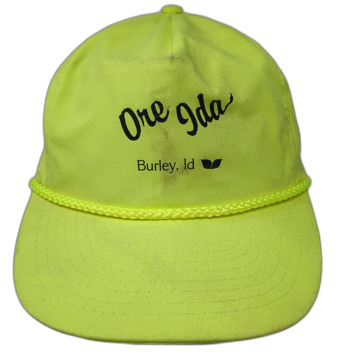Nissin 5 Panel Green Hat One Size Ore Ida Burley Idaho Rope High Vis Strapback