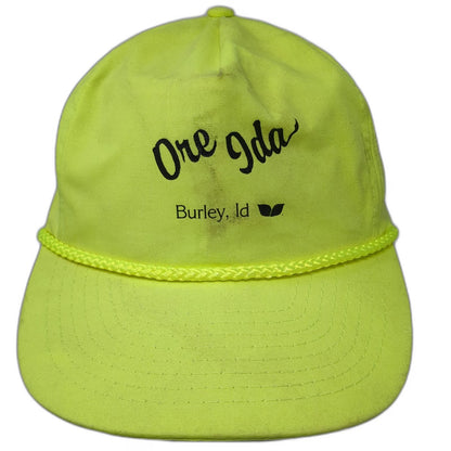 Nissin 5 Panel Green Hat One Size Ore Ida Burley Idaho Rope High Vis Strapback