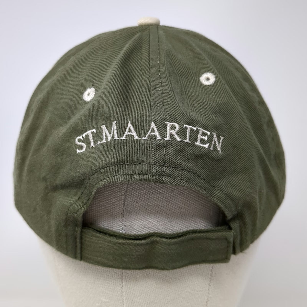 Green Baseball Cap One Size St. Maarten Martin Tropical Palm Tree Strapback Hat