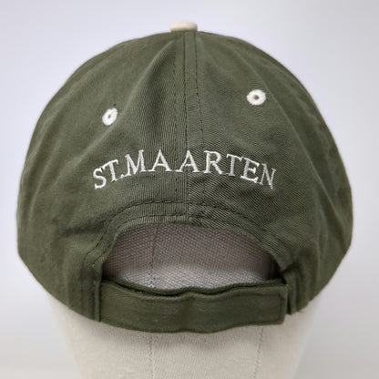 Green Baseball Cap One Size St. Maarten Martin Tropical Palm Tree Strapback Hat