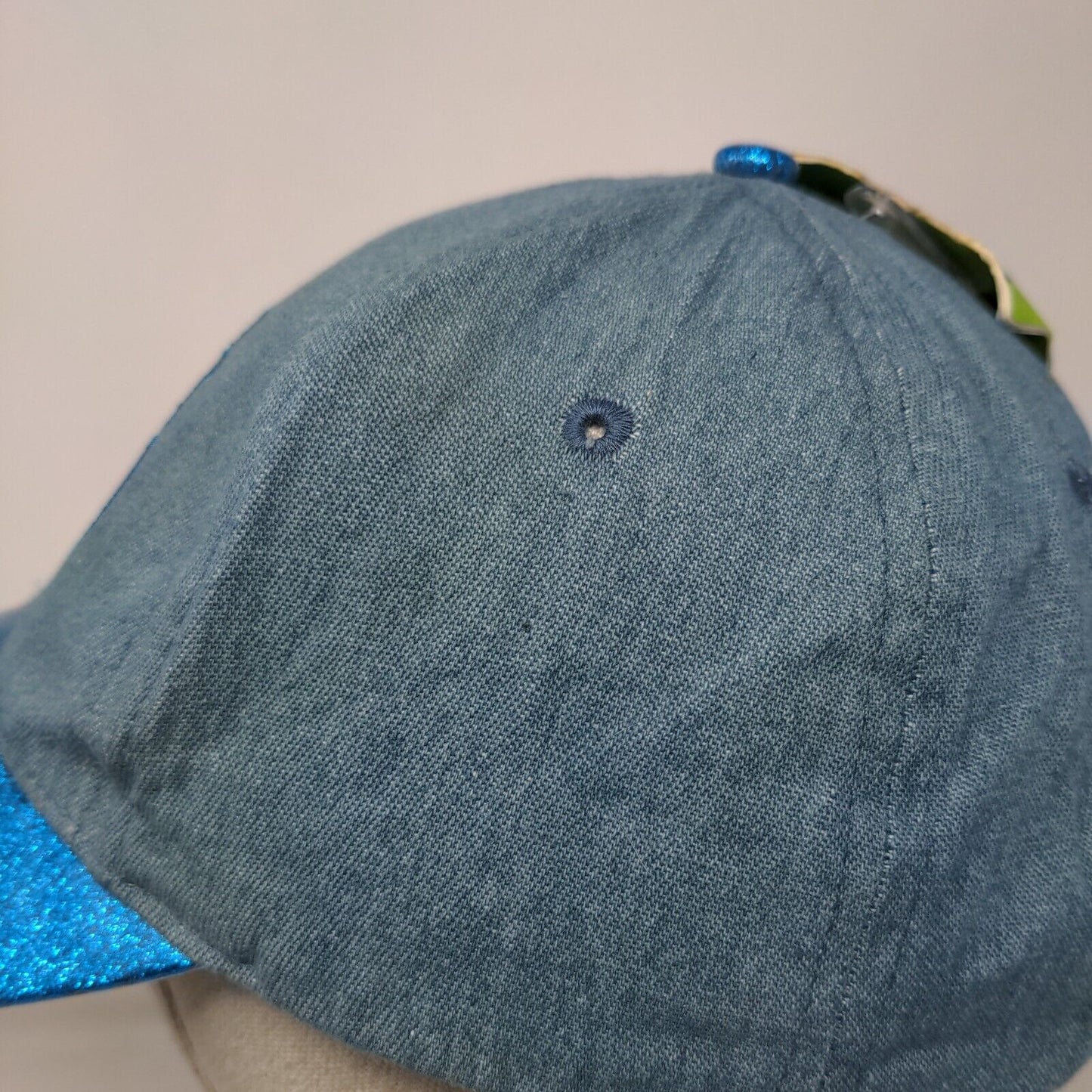 Disney Stitch Strapback Hat Blue OSFM Adjustable Sparkle Glitter W/Tags