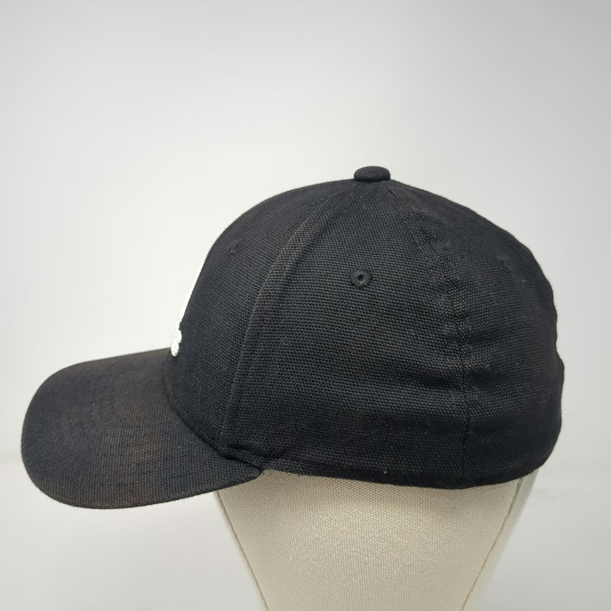 Adidas Baseball Cap Black M Embroidered Logo Stretch Fit A-Flex 6 Panel Hat