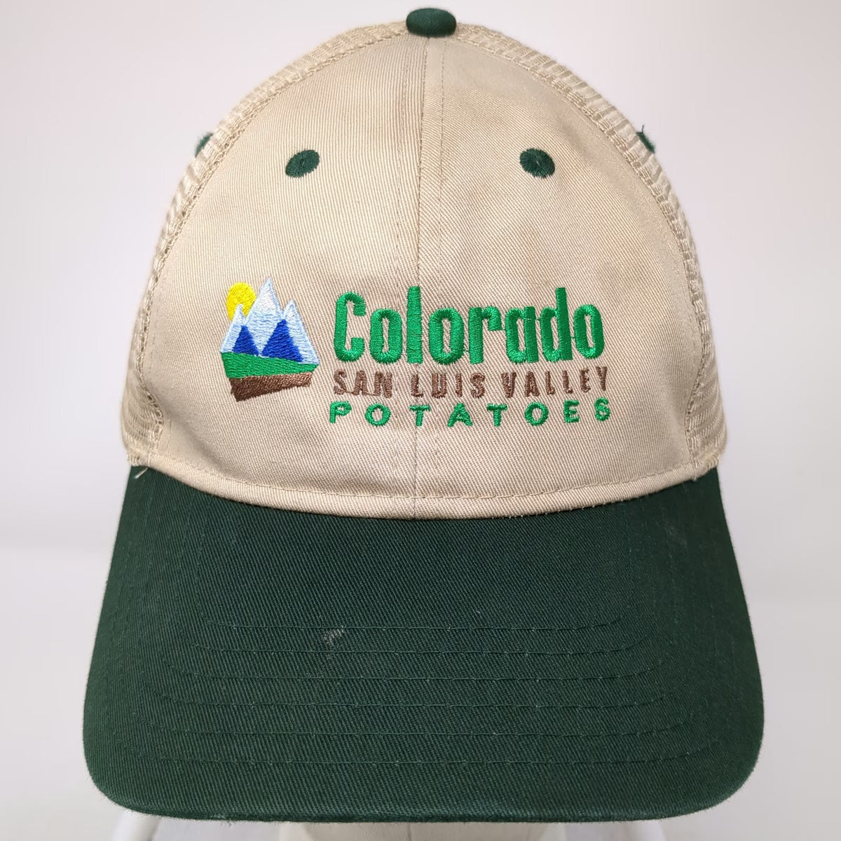 Otto Trucker Hat Beige Green One Size Colorado San Luis Valley Potatoes Snapback