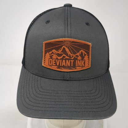 Yupoong Deviant Ink Trucker Hat Gray One Size Snapback Mesh Back Mountain Patch