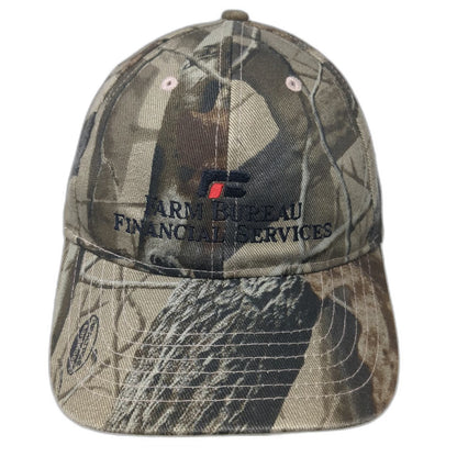 Kati Baseball Cap Green One Size Camo Logo Farm Bureau Financial Services Hat