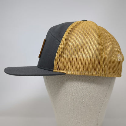 Tillamook Creamery Trucker Hat Black Yellow One Size Leather Patch Snapback
