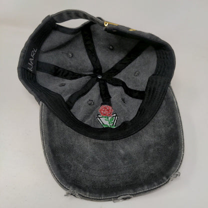 Red Rose Slideback Hat Gray One Size Embroidered Adjustable 6 Panel