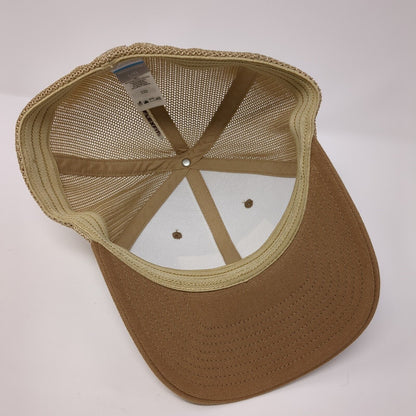 Tree Flag Unisex Fitted Trucker Hat Brown L/XL Mesh Back Patriotic Columbia