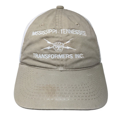 Mississippi Tennessee Transformers Inc Strapback Trucker Hat Tan OSFM Mesh Back