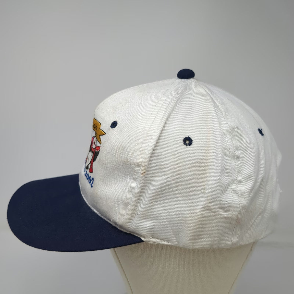 Young An Snapback Hat White 65th Anniversary Puffin 1937-2002 Cotton Vintage