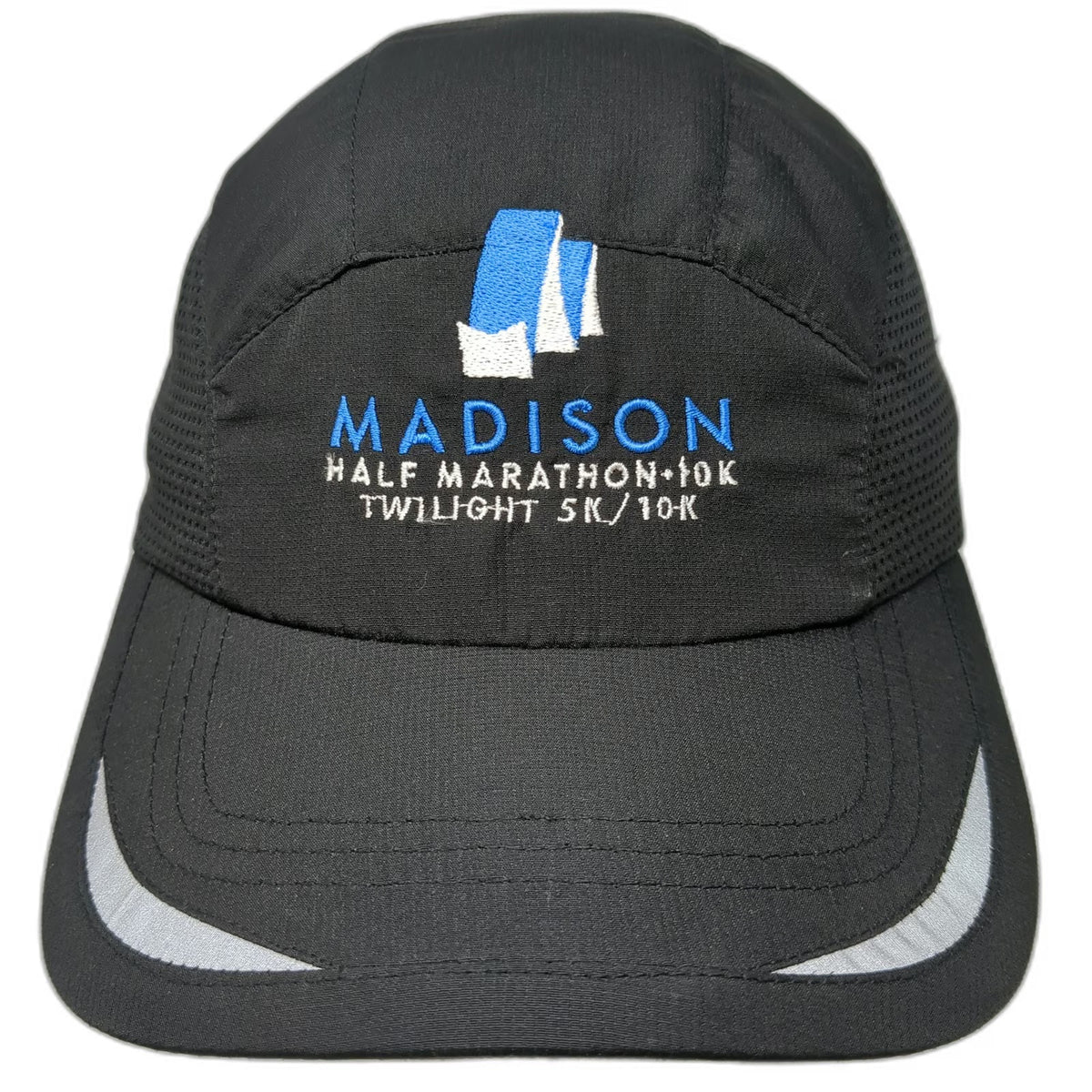 Ivory Baseball Cap Black OSFM Madison Half Marathon Reflective Mesh Running Hat