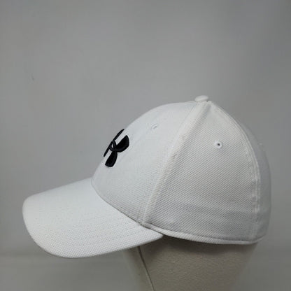 Under Armour Fitted Hat White L/XL Classic Fit Blitzing Embroidered 6 Panel