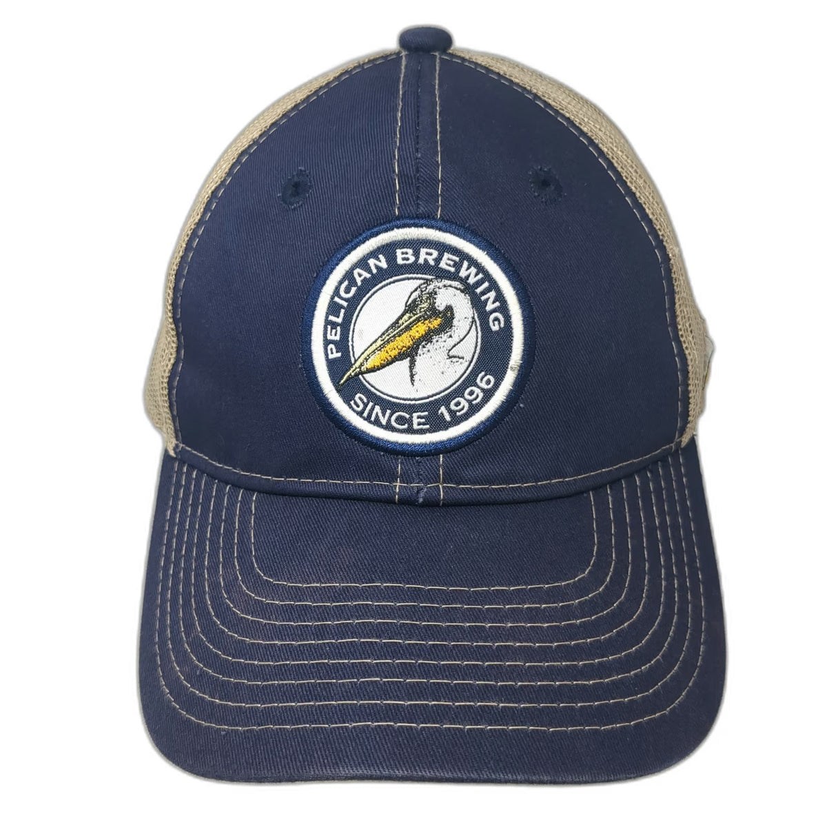 Pelican Brewing Baseball Cap Blue One Size Mesh Back Patch Born at the Beach Hat