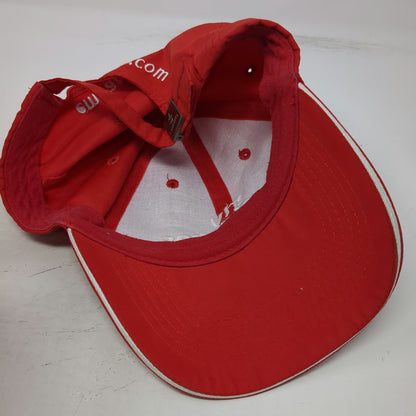 Emirates Fly Logo Baseball Cap Red One Size Adjustable Slideback Buckle Hat