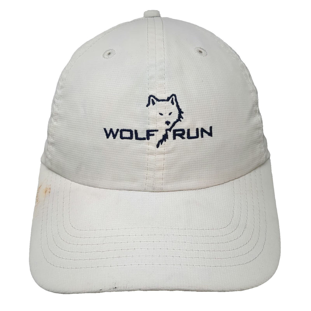 Imperial Wolf Run Golf Logo White One Size Baseball Cap Blue Slideback Hat