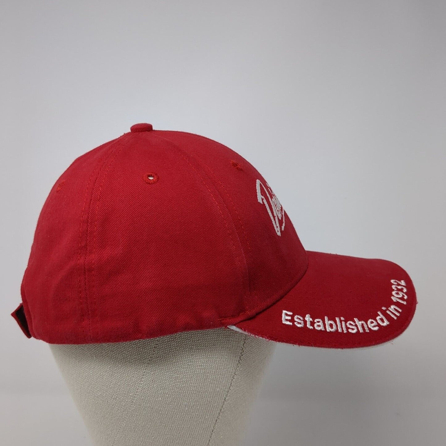 Davidson's Established in 1932 Strapback Hat Red OS Adjustable Mountain Lakes