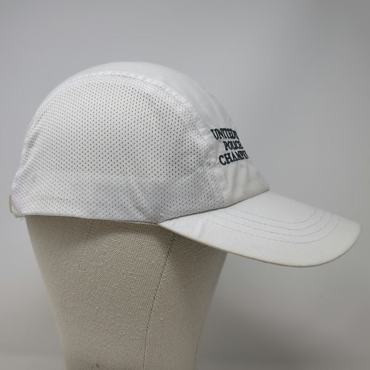 Headgear Baseball Cap White One Size Mesh Side Police Fire Championships Hat