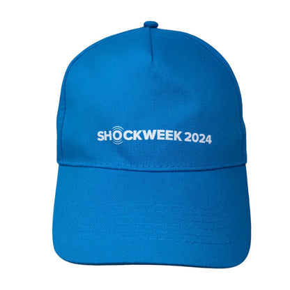Shock Week 2024 Strapback Hat Blue One Size Adjustable Vented Holes 6 Panel