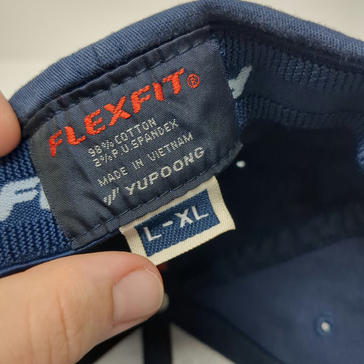 Jetty Baseball Cap Blue XL Fitted Flexfit Embroidered Logo Stretch Hat