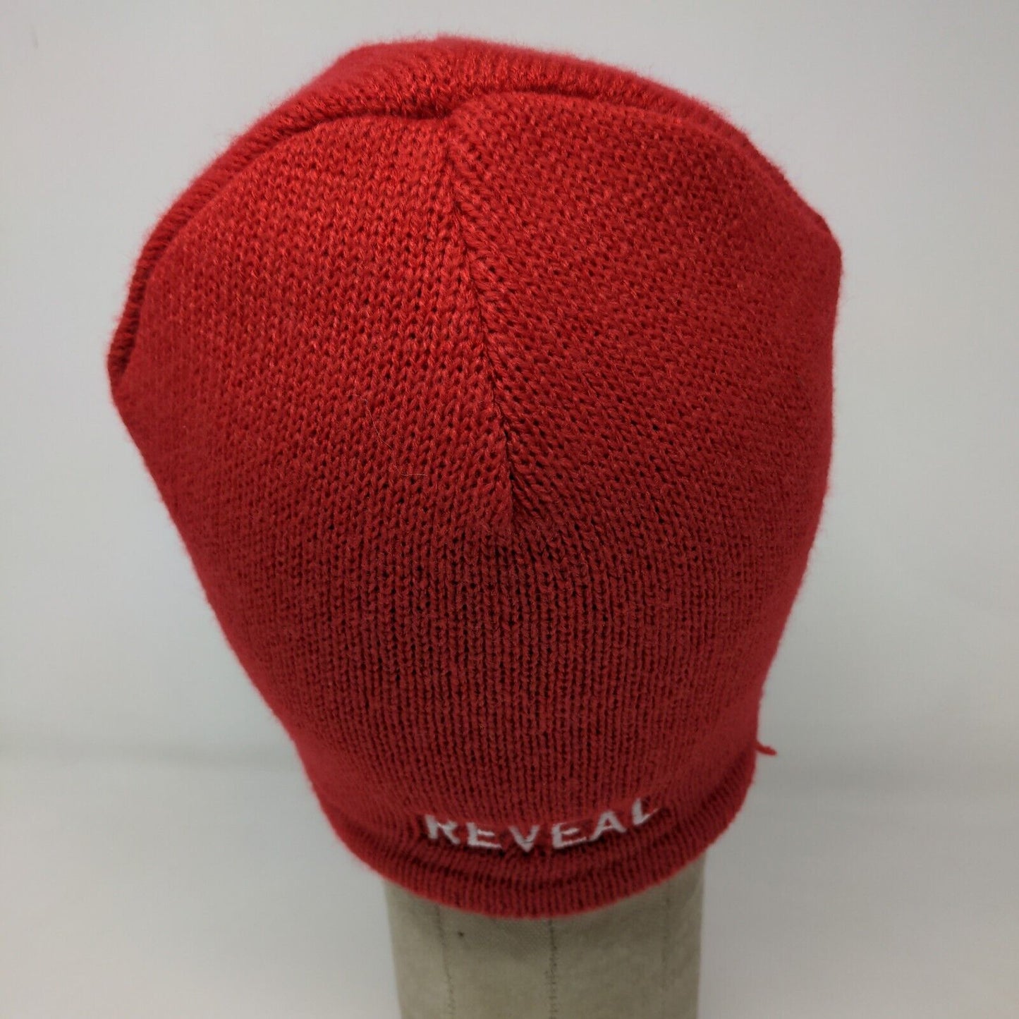 CLIF Bar Men's Knit Beanie Hat Red Embroidered Logo 100% Acrylic