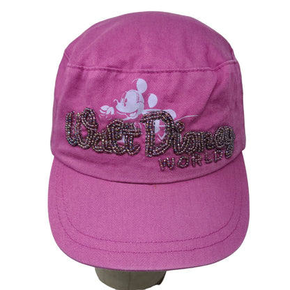 Disney Parks Women's Walt Disney World Cadet Cap Hat Pink Beaded Mickey