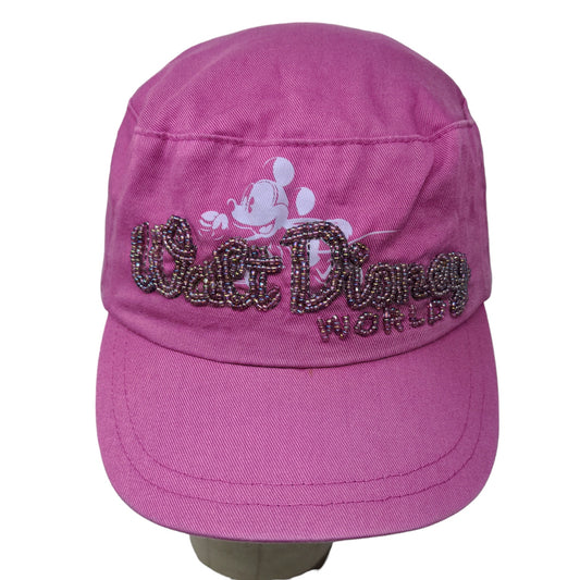 Disney Parks Women's Walt Disney World Cadet Cap Hat Pink Beaded Mickey