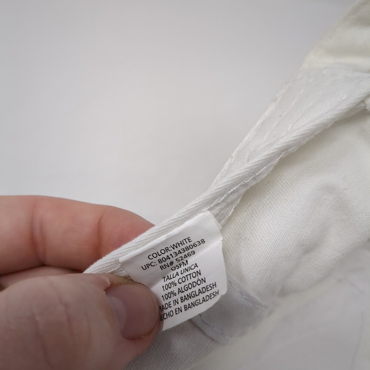 Unbranded Slideback Hat White One Size Adjustable Vented Holes 6 Panel Blank