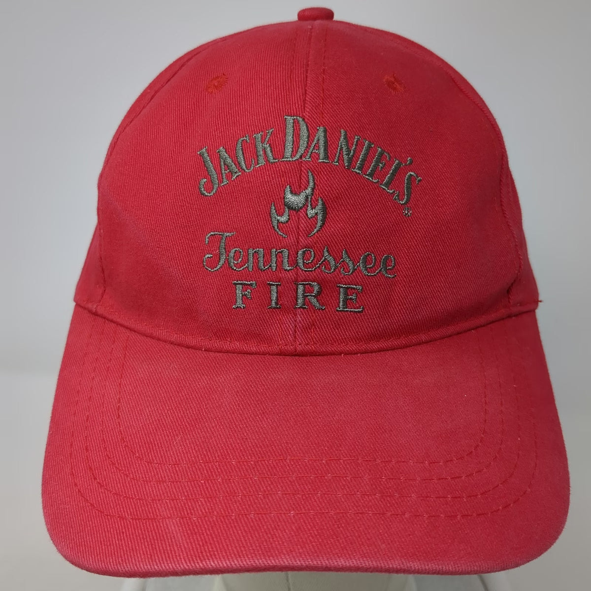 Jack Daniels Baseball Cap Red One Size Tennessee Fire Adjustable Slideback Hat