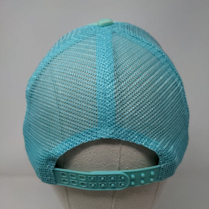 MANU Snapback Mesh Back Trucker Hat Greenish-Blue One Size Adjustable