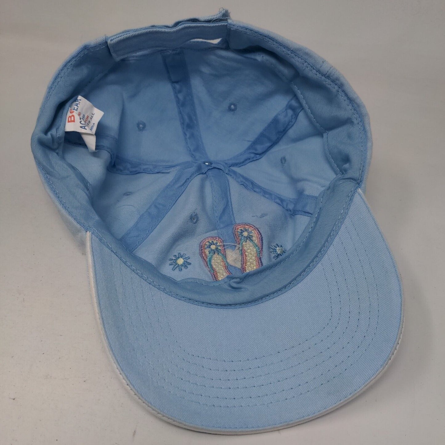 Bahamas Flip Flop Strapback Hat Blue OSFA Adjustable Embroidered Cotton