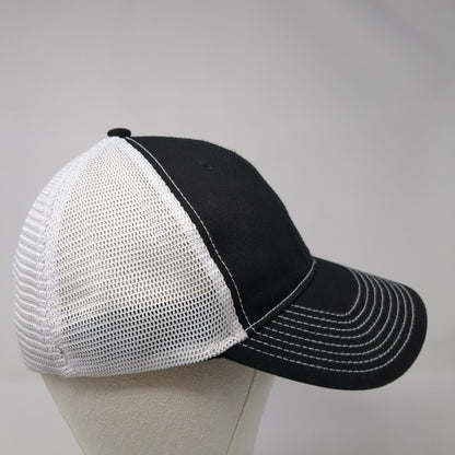 PLATT Fitted Trucker Hat Black One Size Adjustable Embroidered Mesh Back 6 Panel