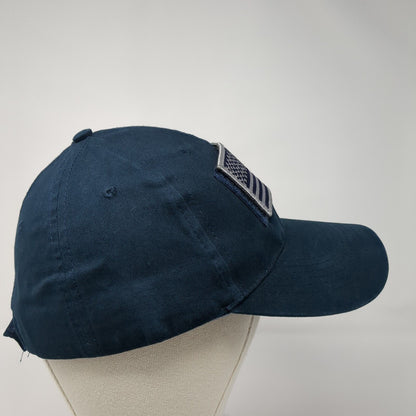 USA American Flag Patch Strapback Hat Blue One Size Eagle Crest 6 Panel