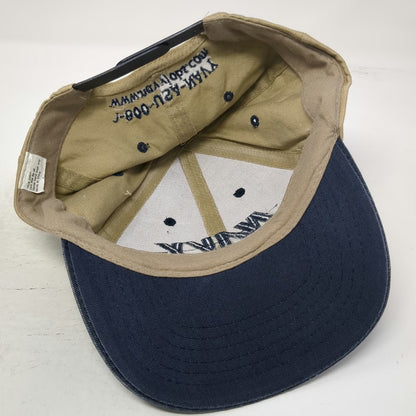 US Navy Let The Journey Begin Snapback Hat Beige Blue One Size Recruitment Logo