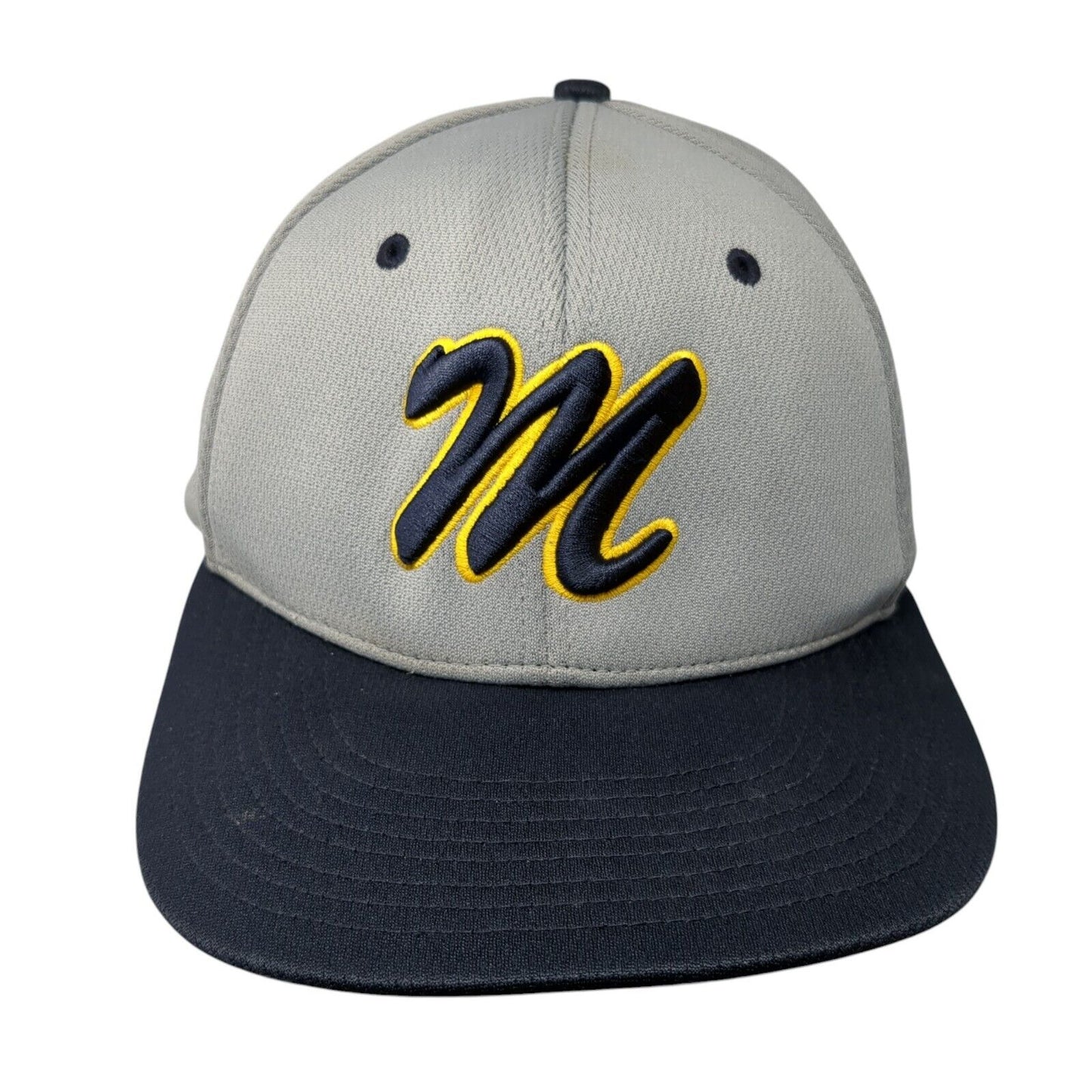 Letter M Fitted Hat Gray L/XL Embroidered Vented Holes 6 Panel Dryve Richardson