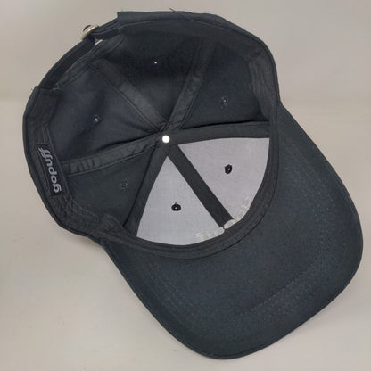 Go Puff Slideback Hat Black One Size Adjustable Embroidered Vented Holes 6 Panel