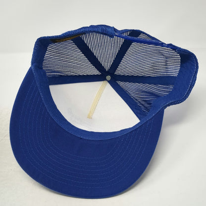 Yupoong Trucker Hat Blue One Size Flying Pie Pizzaria Whirled Famous Pizza Mesh