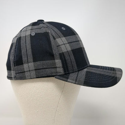 Flexfit Incase Baseball Cap Black Gray M Plaid Tartan Pattern Stretchy Hat