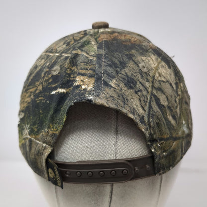 Mossy Oak Snapback Brown Camo Hat One Size Patch Logo Distressed Hunting Fishing