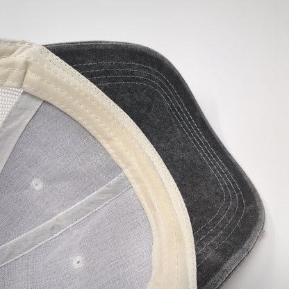 Unbranded Strapback Trucker Hat Gray One Size Adjustable Distressed Mesh Back