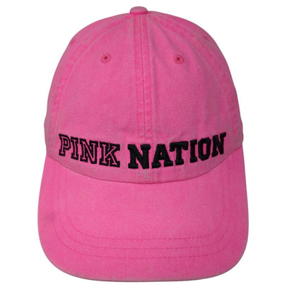 PINK NATION Slideback Hat Pink One Size Adjustable Embroidered Victoria's Secret