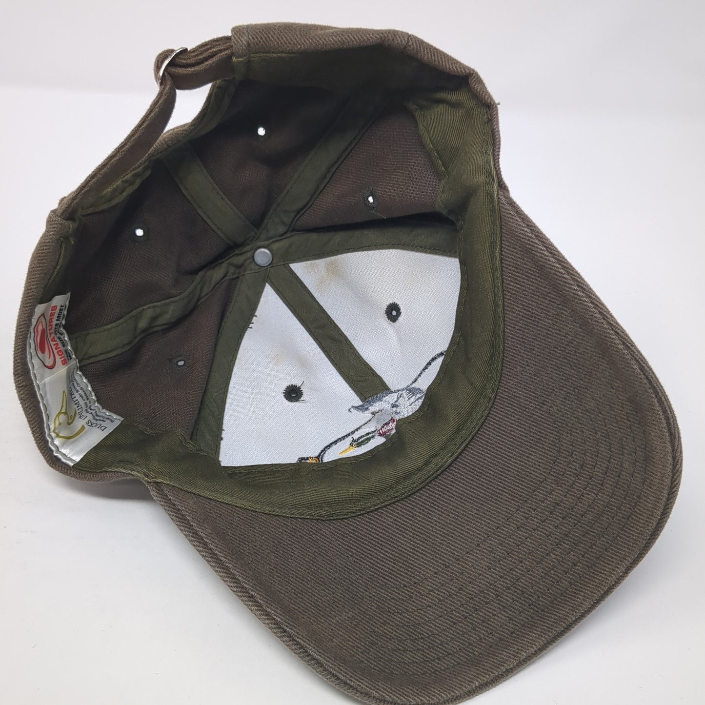 Ducks Unlimited Slideback Baseball Cap Brown One Size Adjustable Signatures