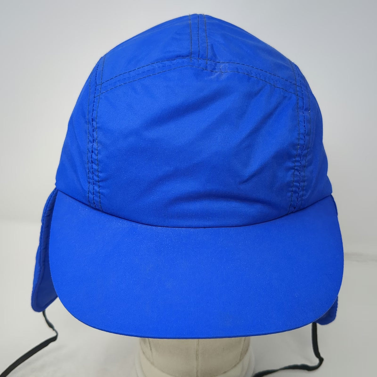 Columbia Trapper Blue Hat L Fitted Ear Flaps Quilted Made USA Winter Vintage