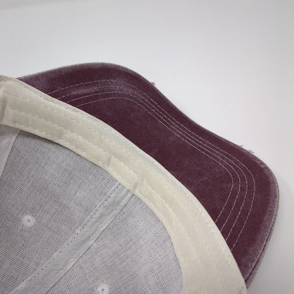 Unbranded Strapback Trucker Hat Red OS Adjustable Mesh Back Distressed Blank