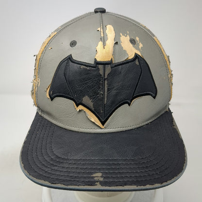 Bioworld Gray 5 Panel Hat One Size Snapback Batman Logo Faux Leather Graphic