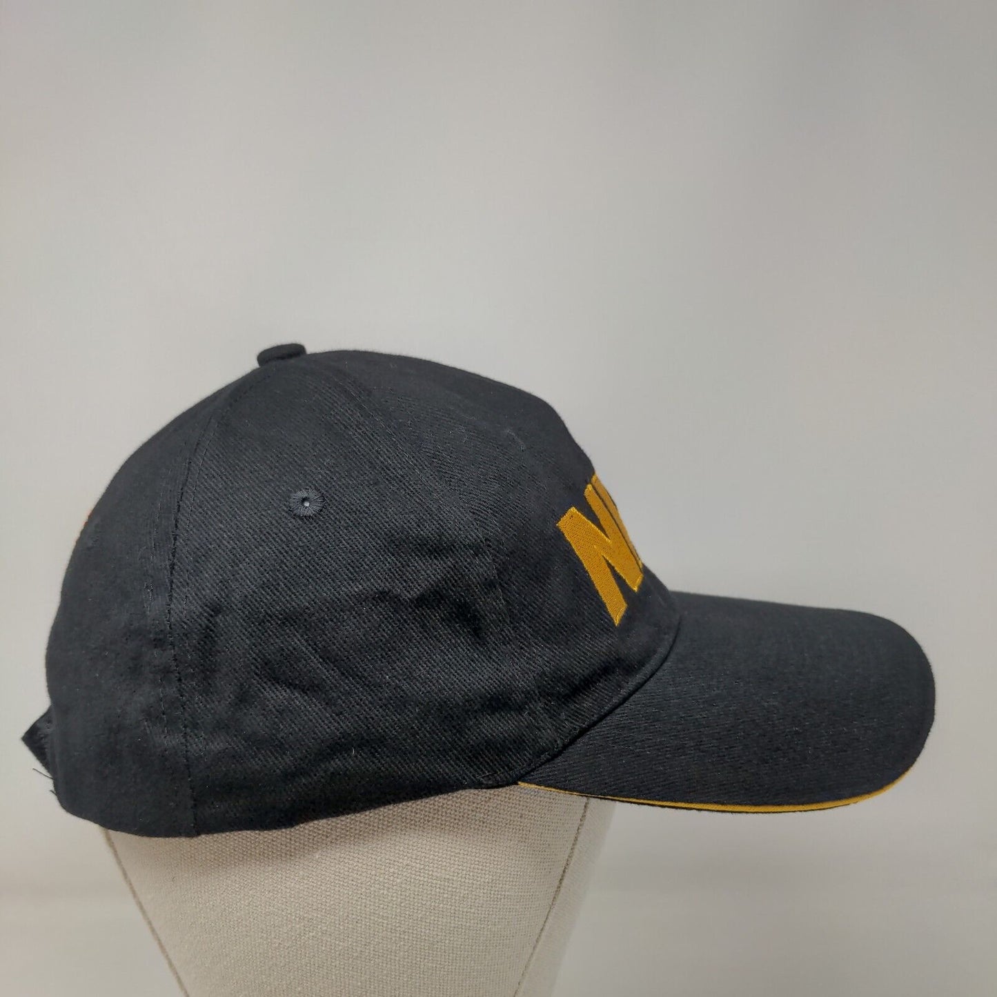 NRA Strapback Hat Black OSFA Adjustable Embroidered Patriotic 6 Panel