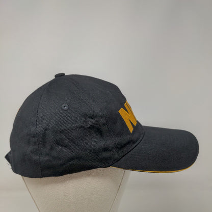 NRA Strapback Hat Black OSFA Adjustable Embroidered Patriotic 6 Panel