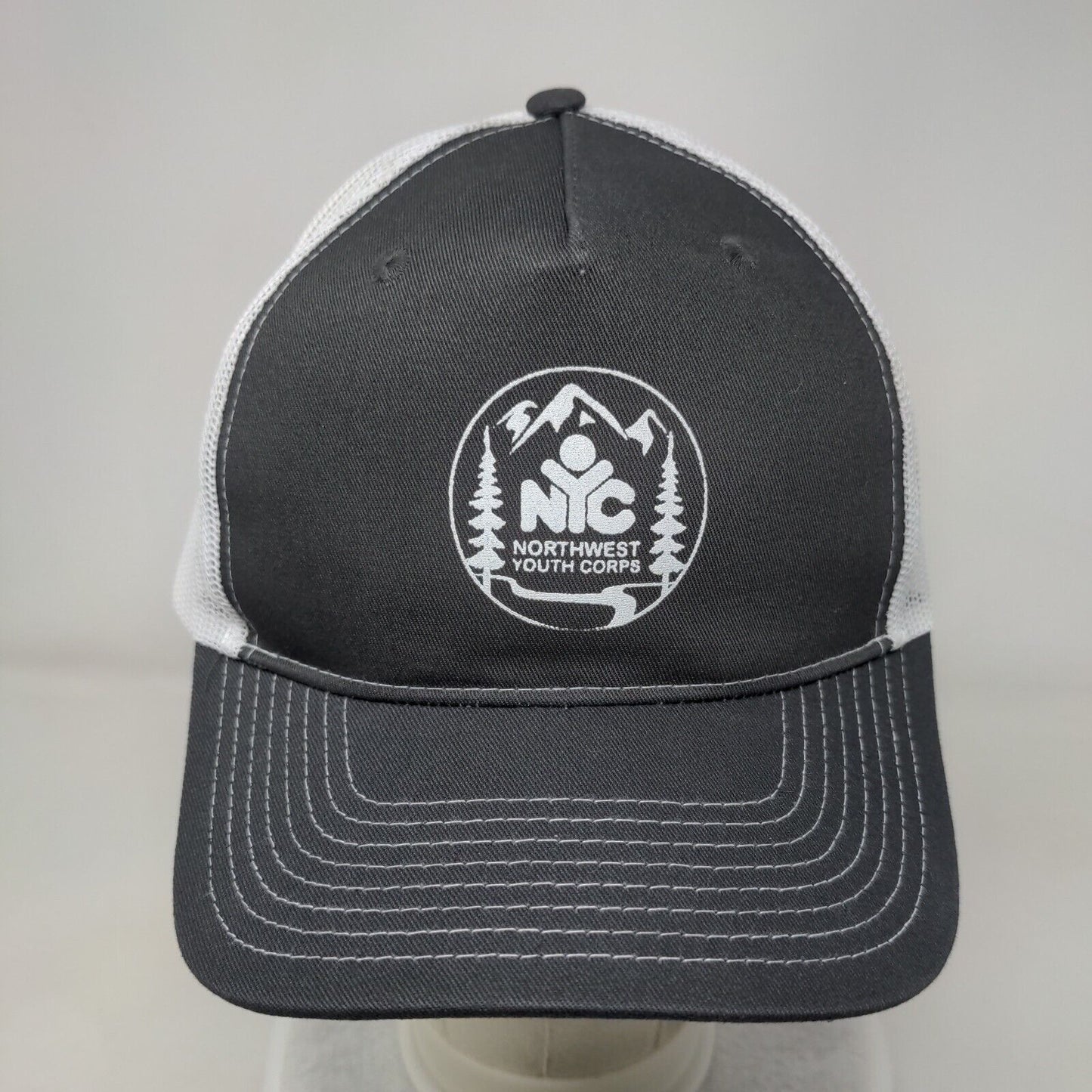 NYC Northwest Youth Corps Snapback Trucker Hat Gray One Size Port Authority
