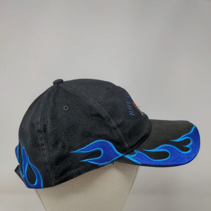 RHV Racing Stable Horse Strapback Hat Black OSFM Flame Embroidered